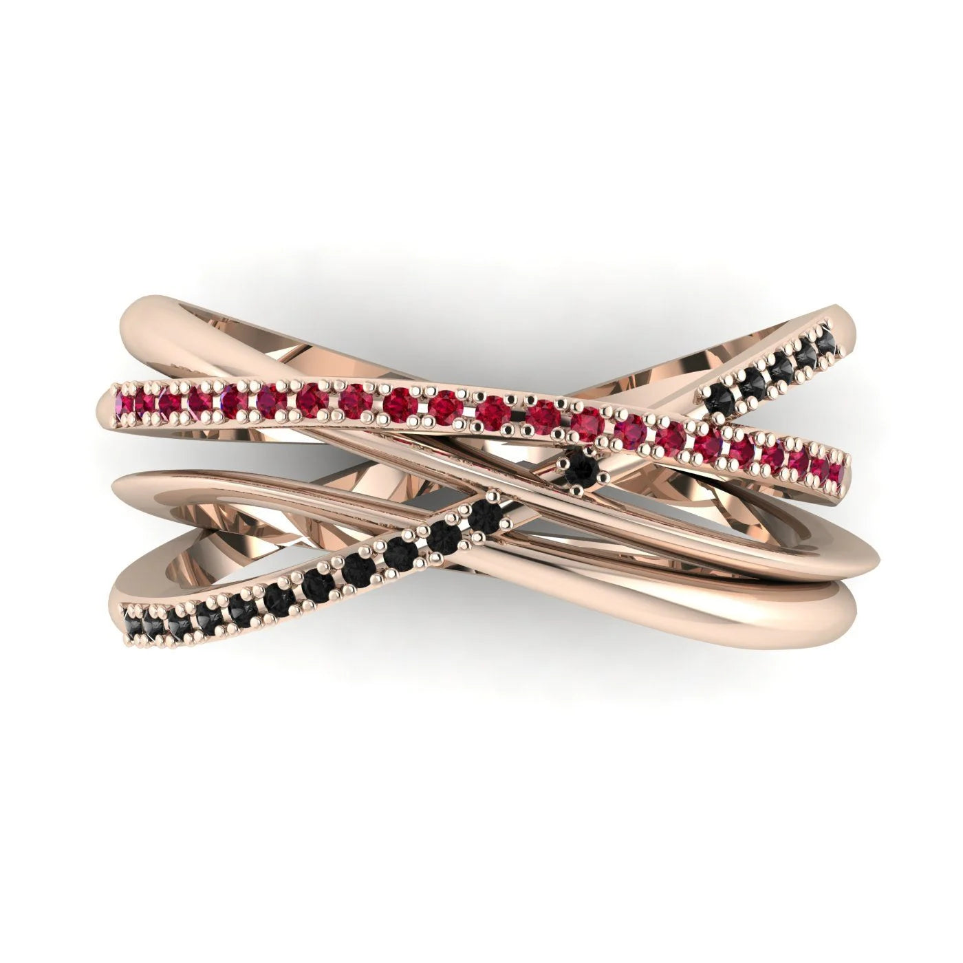 Eternal Infinity Ruby & Black Diamond Rose Gold Eternity Ring