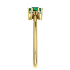 Flutterby: Emerald & Diamond Butterfly Ring in Yellow Gold