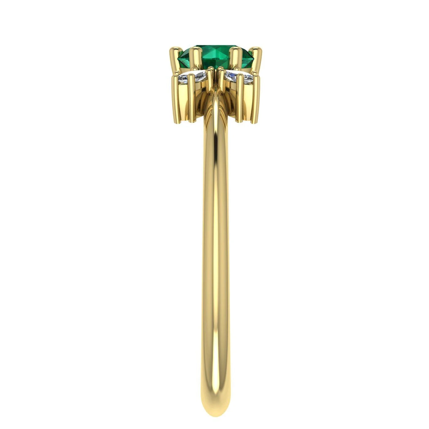 Flutterby: Emerald & Diamond Butterfly Ring in Yellow Gold