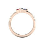 Elektra Toi Et Moi Geometric - Ruby & Diamond Rose Gold Ring