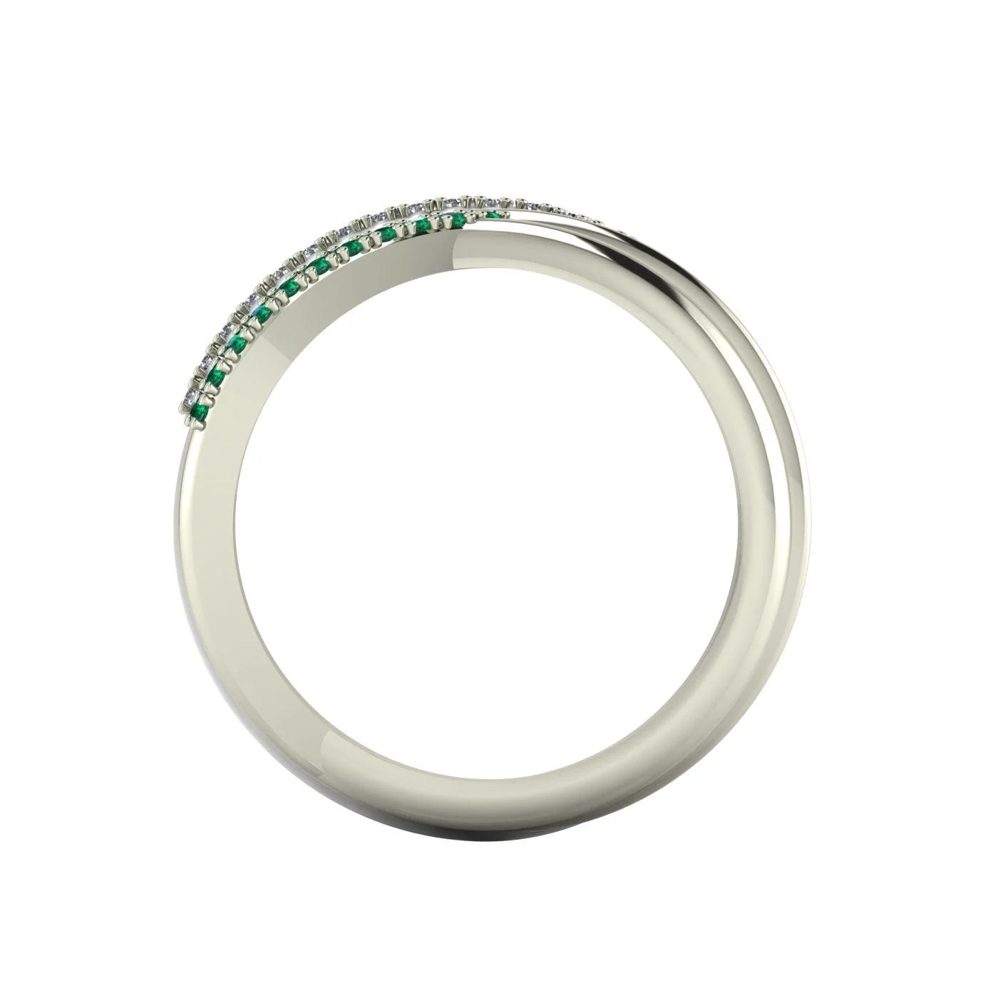 Eternal Infinity Emerald & Yellow Sapphire Eternity Ring White Gold Or Platinum