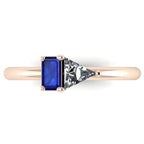 Elektra Toi Et Moi Geometric Sapphire, Diamond & Rose Gold Ring