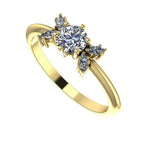 Flutterby: Diamond Butterfly Cluster Ring in Yellow Gold