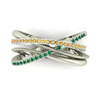 Eternal Infinity Emerald & Yellow Sapphire Eternity Ring White Gold Or Platinum