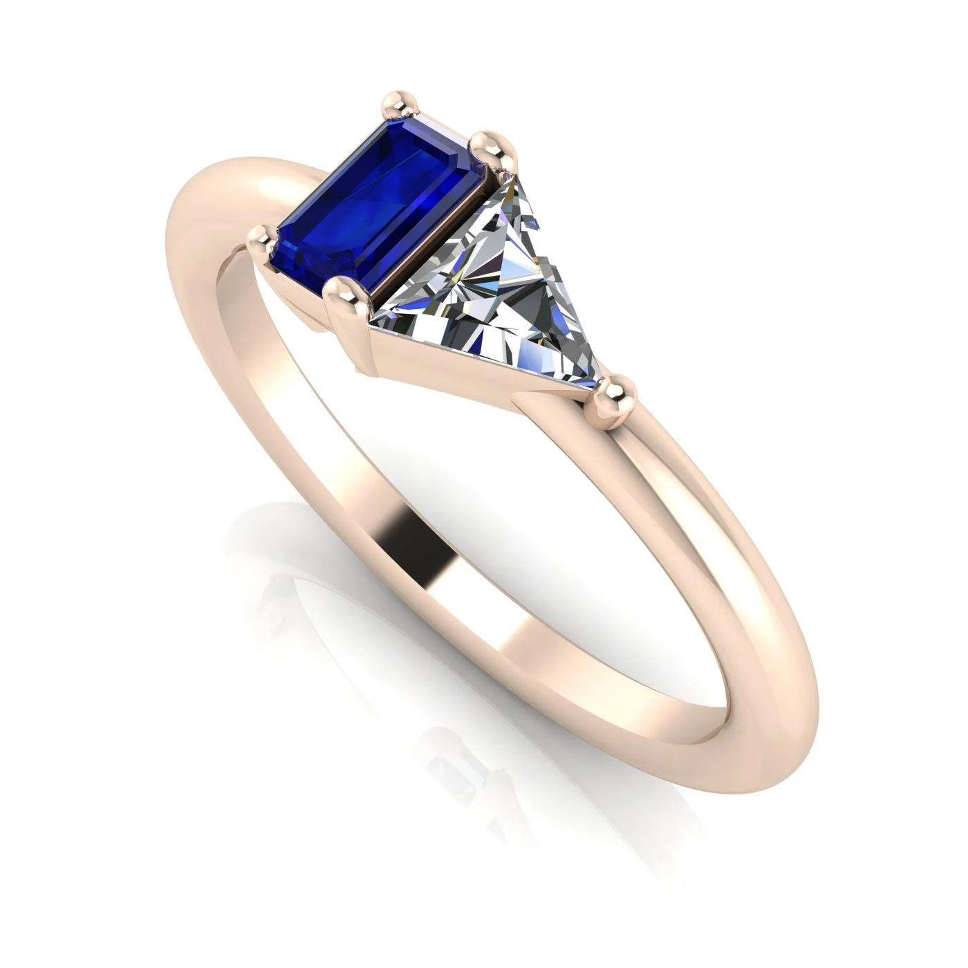 Elektra Toi Et Moi Geometric Sapphire, Diamond & Rose Gold Ring