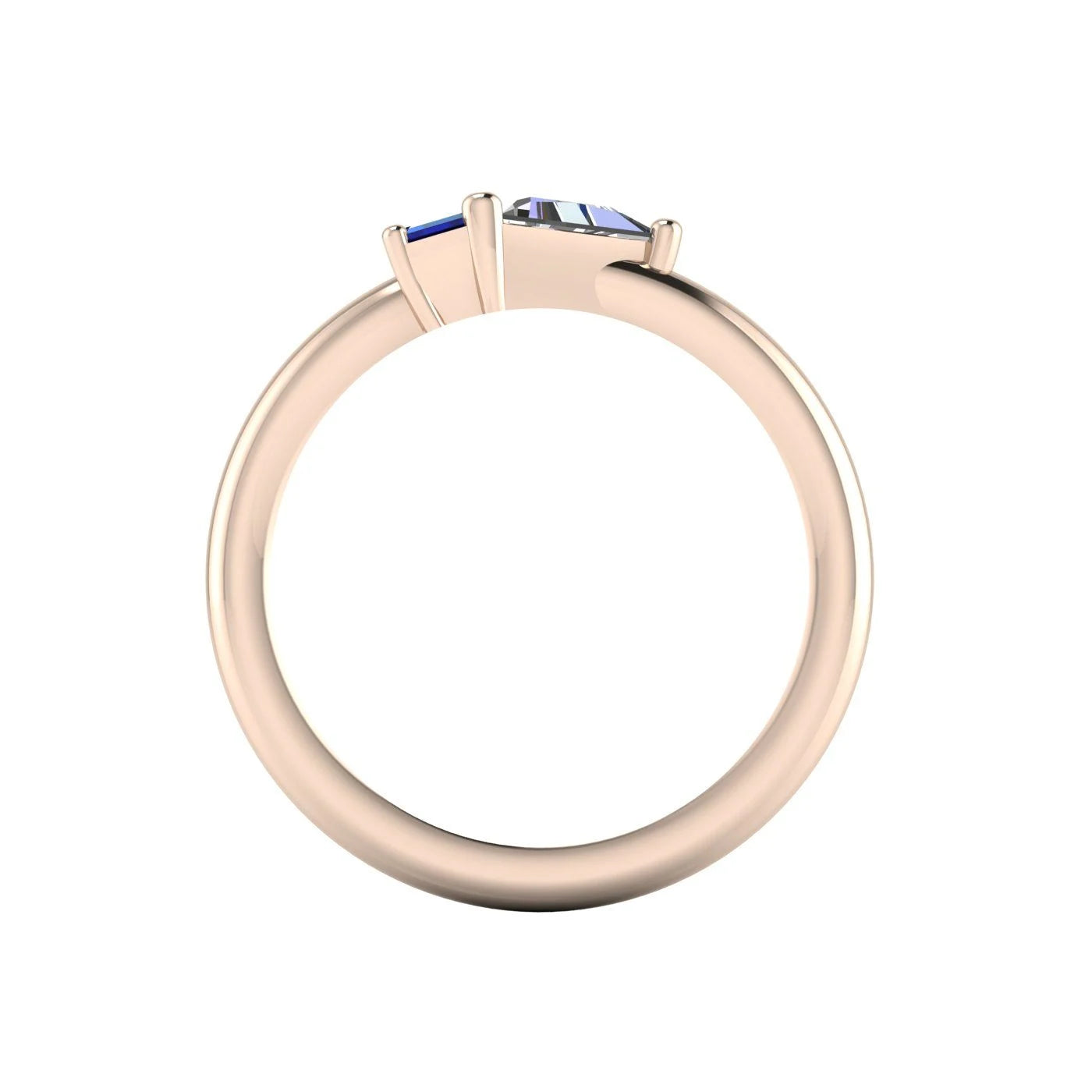 Elektra Toi Et Moi Geometric Sapphire, Diamond & Rose Gold Ring