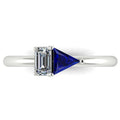 Elektra Toi Et Moi Geometric - Sapphire & Diamond White Gold or Platinum Ring