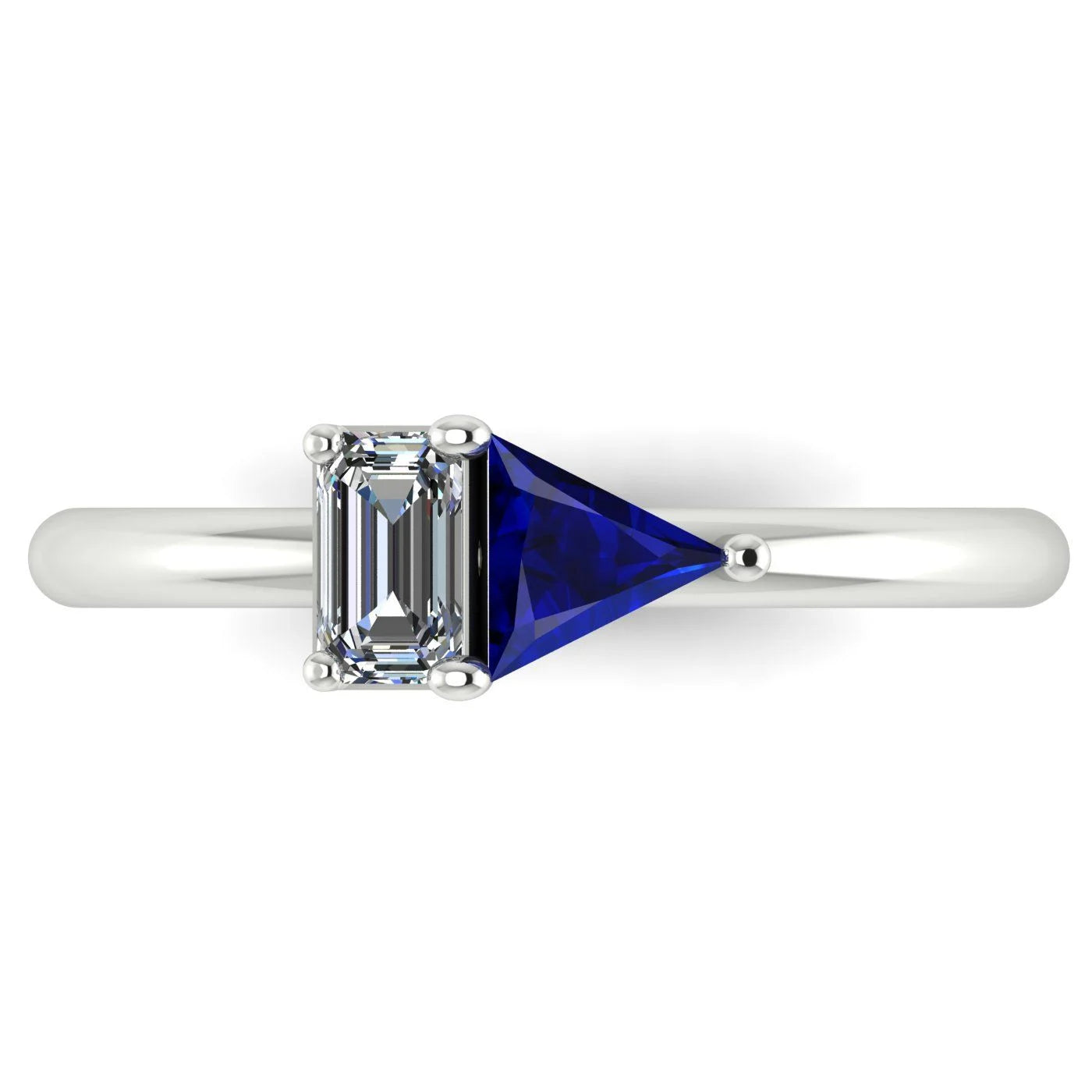 Elektra Toi Et Moi Geometric - Sapphire & Diamond White Gold or Platinum Ring