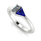 Elektra Toi Et Moi Geometric - Sapphire & Diamond White Gold or Platinum Ring