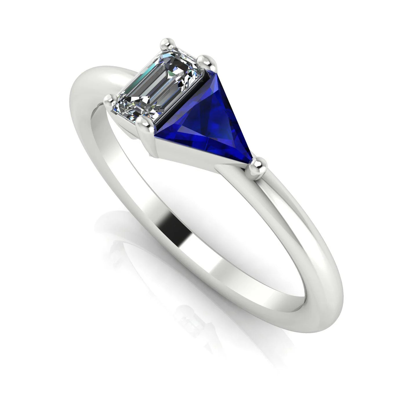 Elektra Toi Et Moi Geometric - Sapphire & Diamond White Gold or Platinum Ring