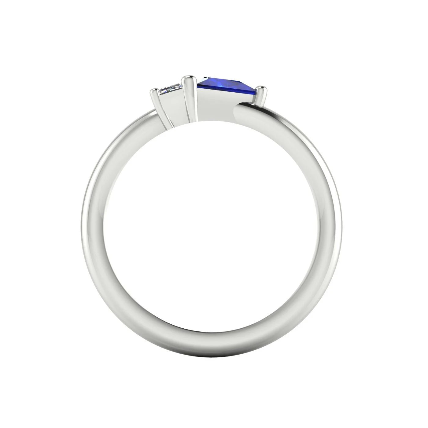 Elektra Toi Et Moi Geometric - Sapphire & Diamond White Gold or Platinum Ring