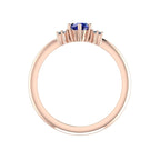 Flutterby: Blue Sapphire & Diamond Ring in Rose Gold