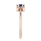 Flutterby: Blue Sapphire & Diamond Ring in Rose Gold