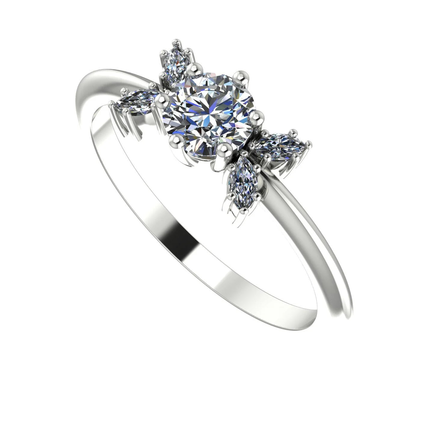 Flutterby: Diamond Butterfly Cluster Ring in Platinum & White Gold
