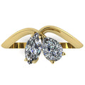 Entwined - Toi Et Moi Pear & Marquise Shaped Diamond Ring - 18 Carat Yellow Gold