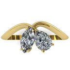 Entwined - Toi Et Moi Pear & Marquise Shaped Diamond Ring - 18 Carat Yellow Gold