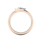 Elektra Toi Et Moi Geometric, Aquamarine & Diamond Rose Gold Ring