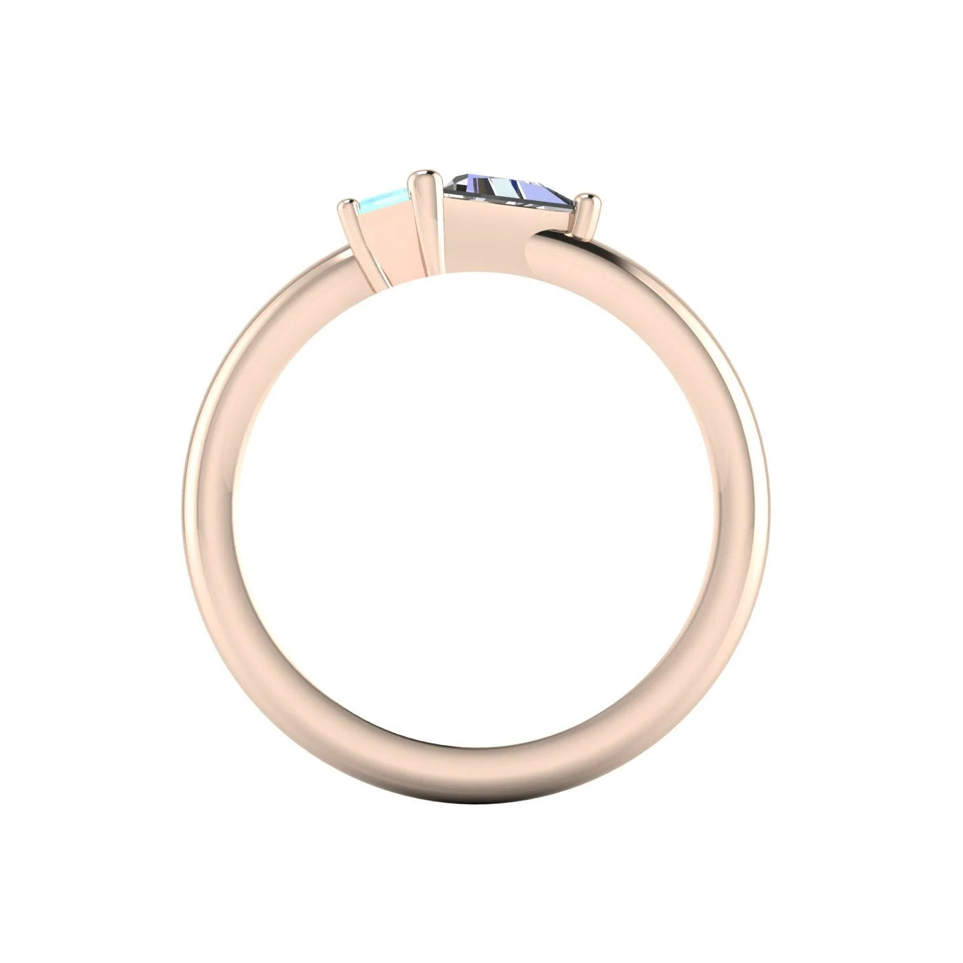 Elektra Toi Et Moi Geometric, Aquamarine & Diamond Rose Gold Ring