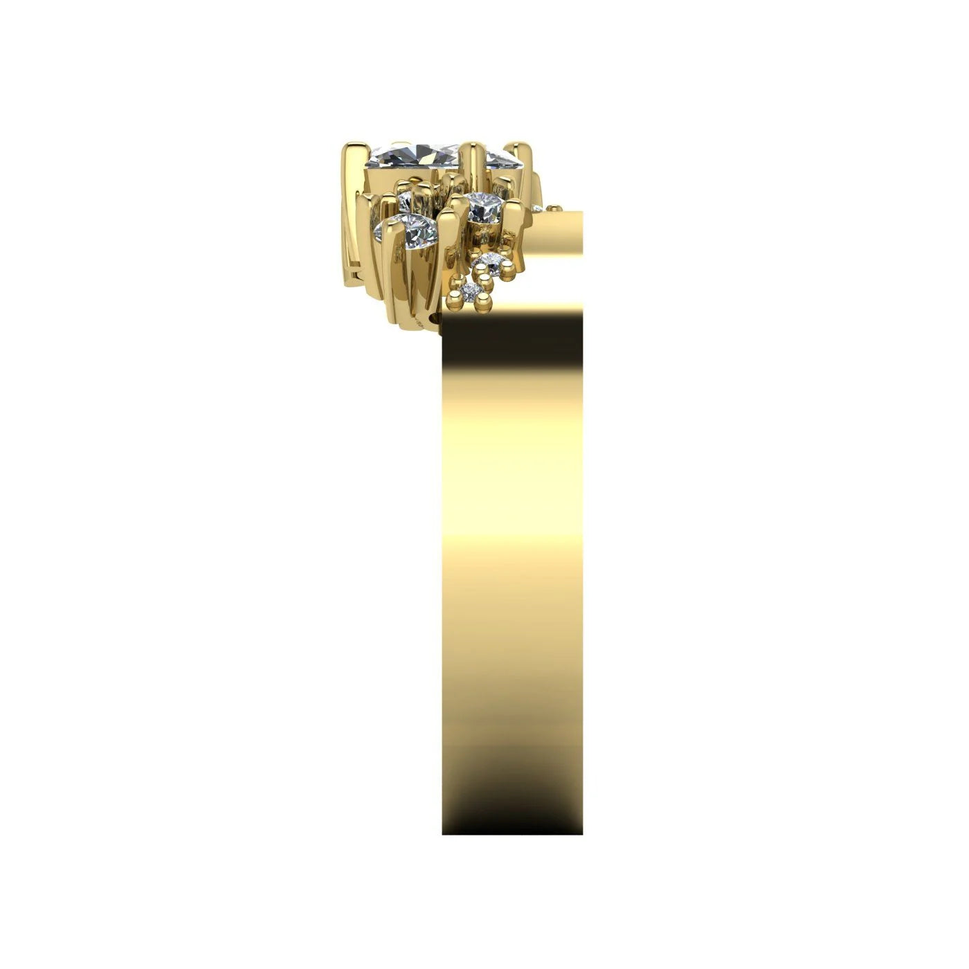 Crystallised Diamond & Yellow Gold Ring