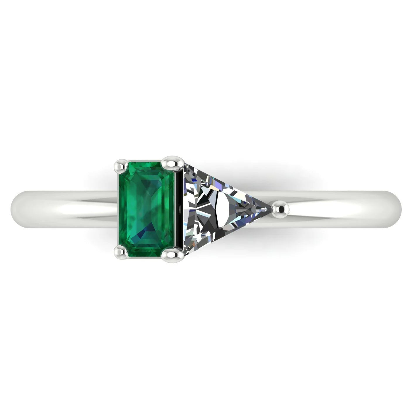 Elektra Toi Et Moi Geometric Emerald, Diamond & White Gold or Platinum Ring