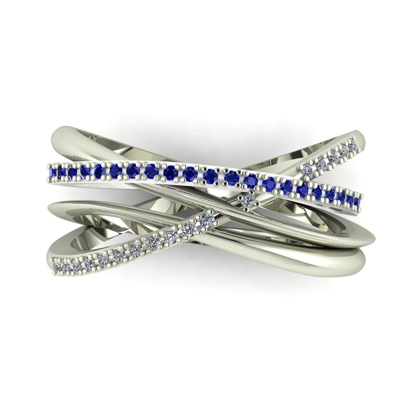 Eternal Infinity Sapphire & Diamond White Gold Or Platinum Eternity Ring