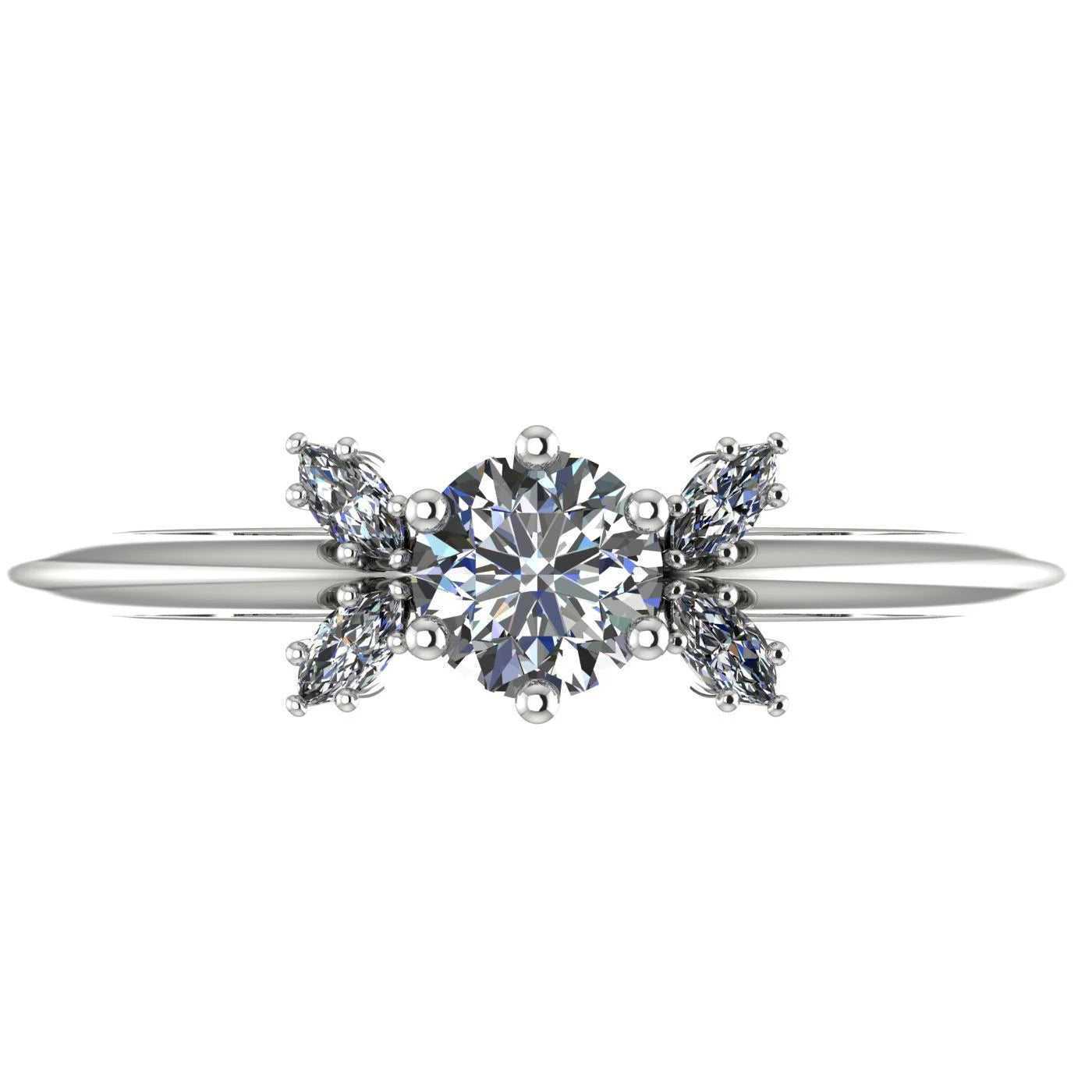 Flutterby: Diamond Butterfly Cluster Ring in Platinum & White Gold