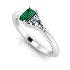 Elektra Toi Et Moi Geometric Emerald, Diamond & White Gold or Platinum Ring