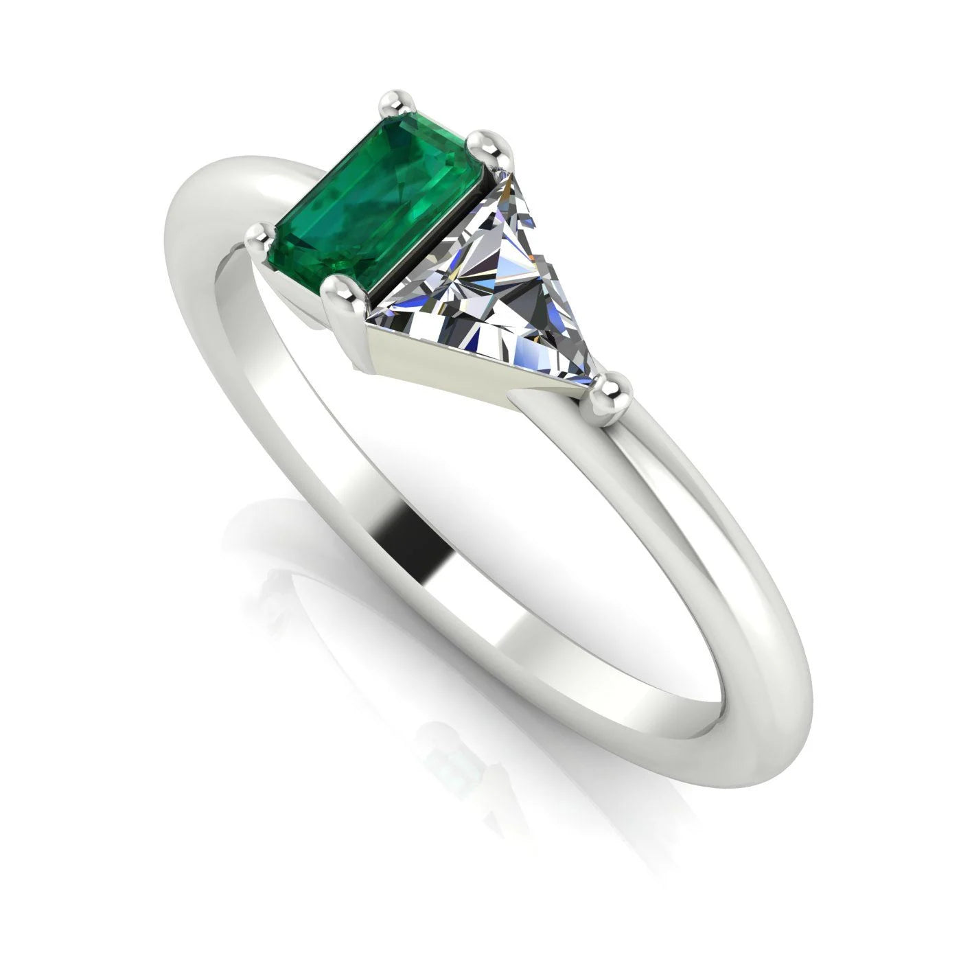 Elektra Toi Et Moi Geometric Emerald, Diamond & White Gold or Platinum Ring