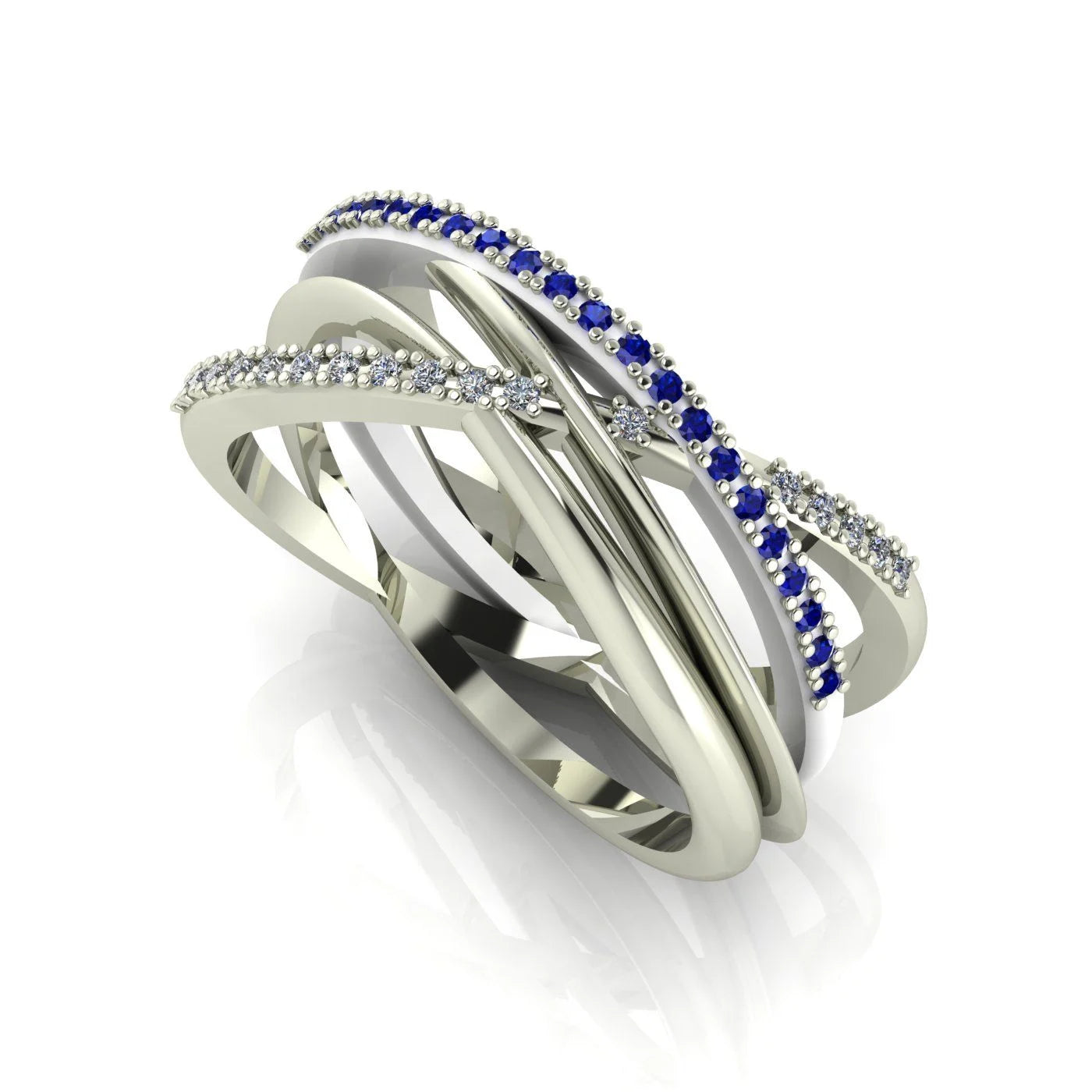 Eternal Infinity Sapphire & Diamond White Gold Or Platinum Eternity Ring