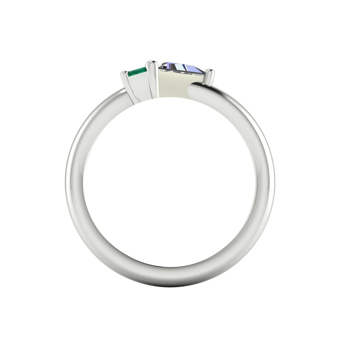 Elektra Toi Et Moi Geometric Emerald, Diamond & White Gold or Platinum Ring