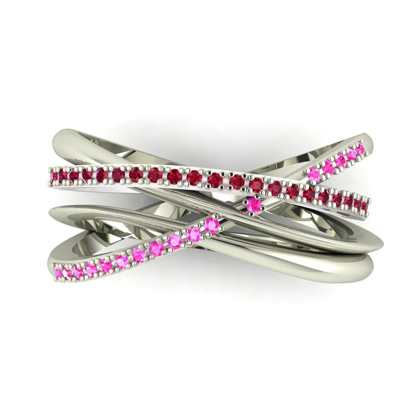 Eternal Infinity Ruby & Pink Sapphire White Gold Eternity Ring