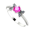 Flutterby: Pink Sapphire & Diamond Ring in White Gold Or Platinum