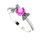 Flutterby: Pink Sapphire & Diamond Ring in White Gold Or Platinum