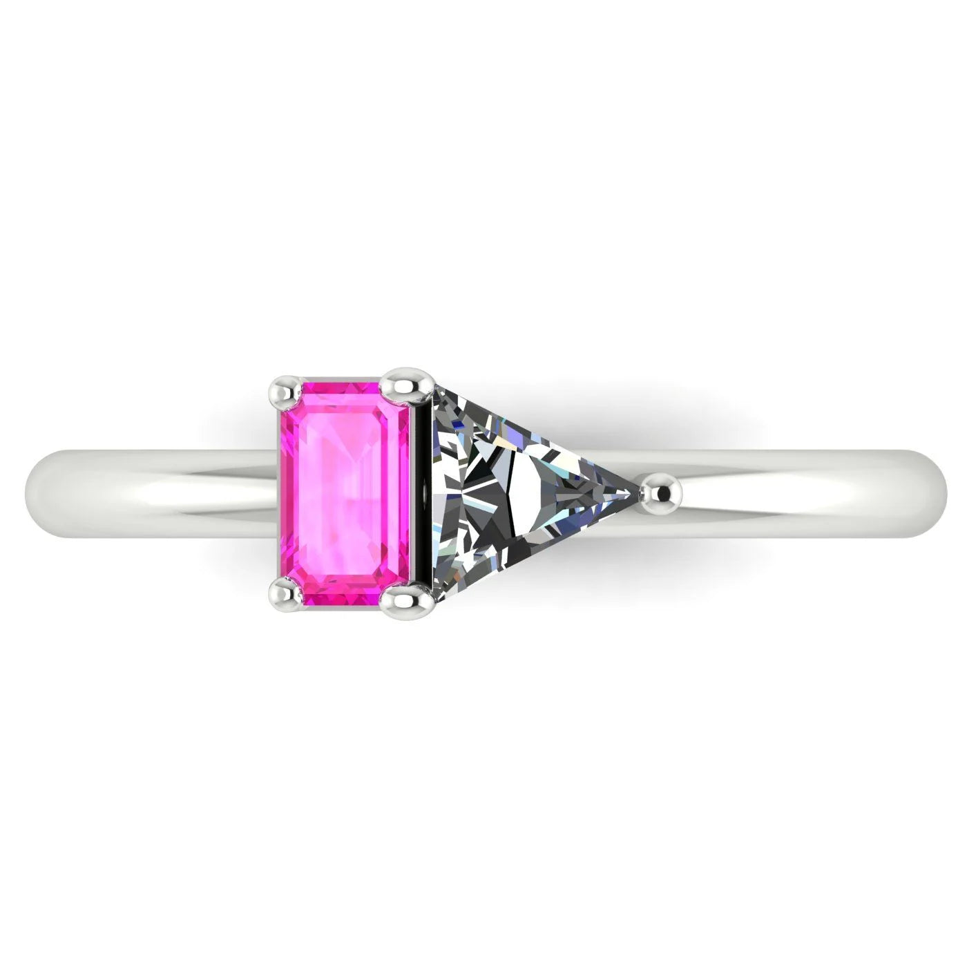 Elektra Toi Et Moi Ring Geometric Pink Sapphire, Diamond & White Gold or Platinum