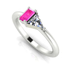Elektra Toi Et Moi Ring Geometric Pink Sapphire, Diamond & White Gold or Platinum