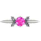 Flutterby: Pink Sapphire & Diamond Ring in White Gold Or Platinum