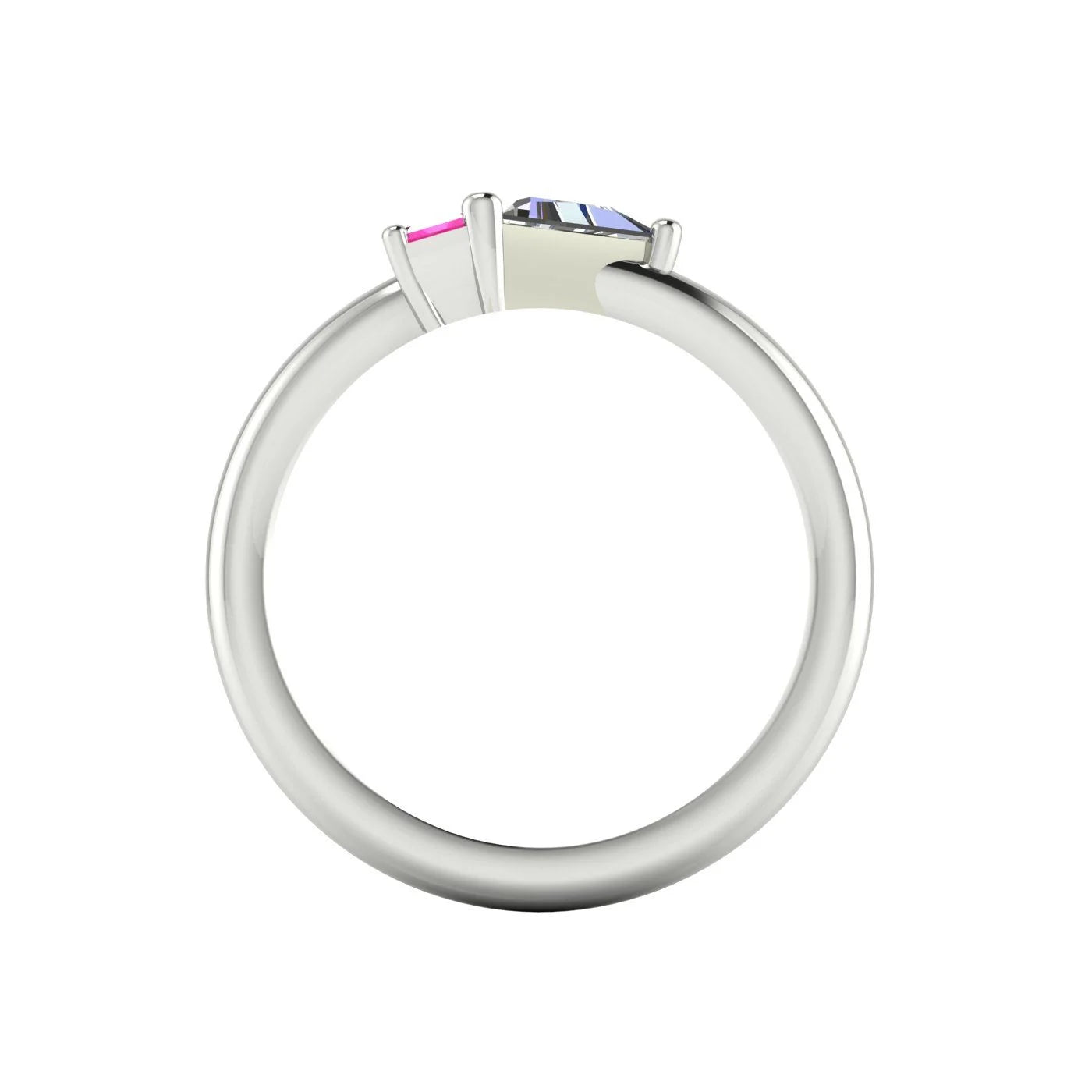 Elektra Toi Et Moi Ring Geometric Pink Sapphire, Diamond & White Gold or Platinum