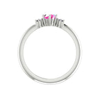 Flutterby: Pink Sapphire & Diamond Ring in White Gold Or Platinum