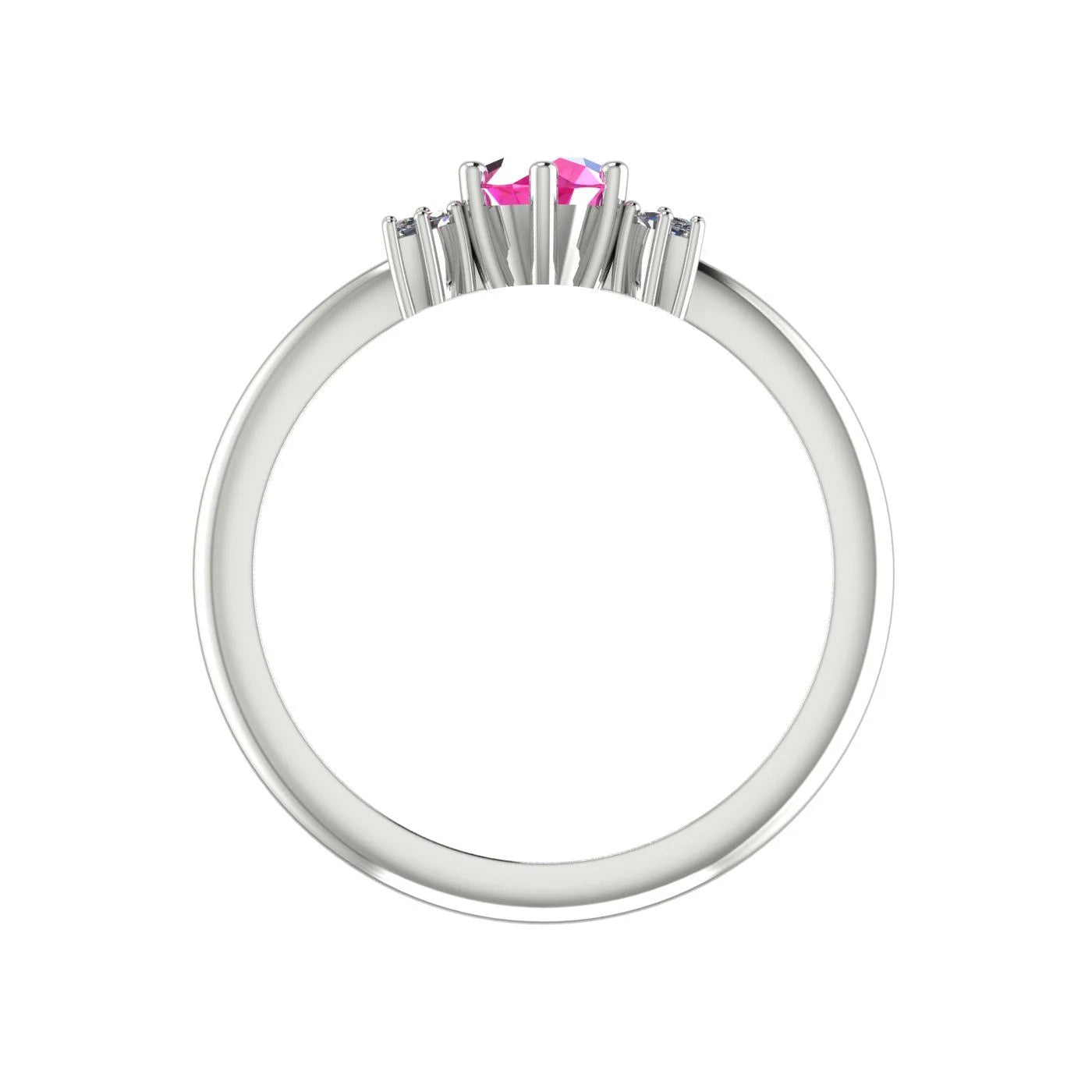 Flutterby: Pink Sapphire & Diamond Ring in White Gold Or Platinum