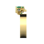 Crystallised Emerald, Diamond & Yellow Sapphire Yellow Gold Ring