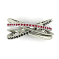 Eternal Infinity Ruby & Black Diamond White Gold Or Platinum Eternity Ring