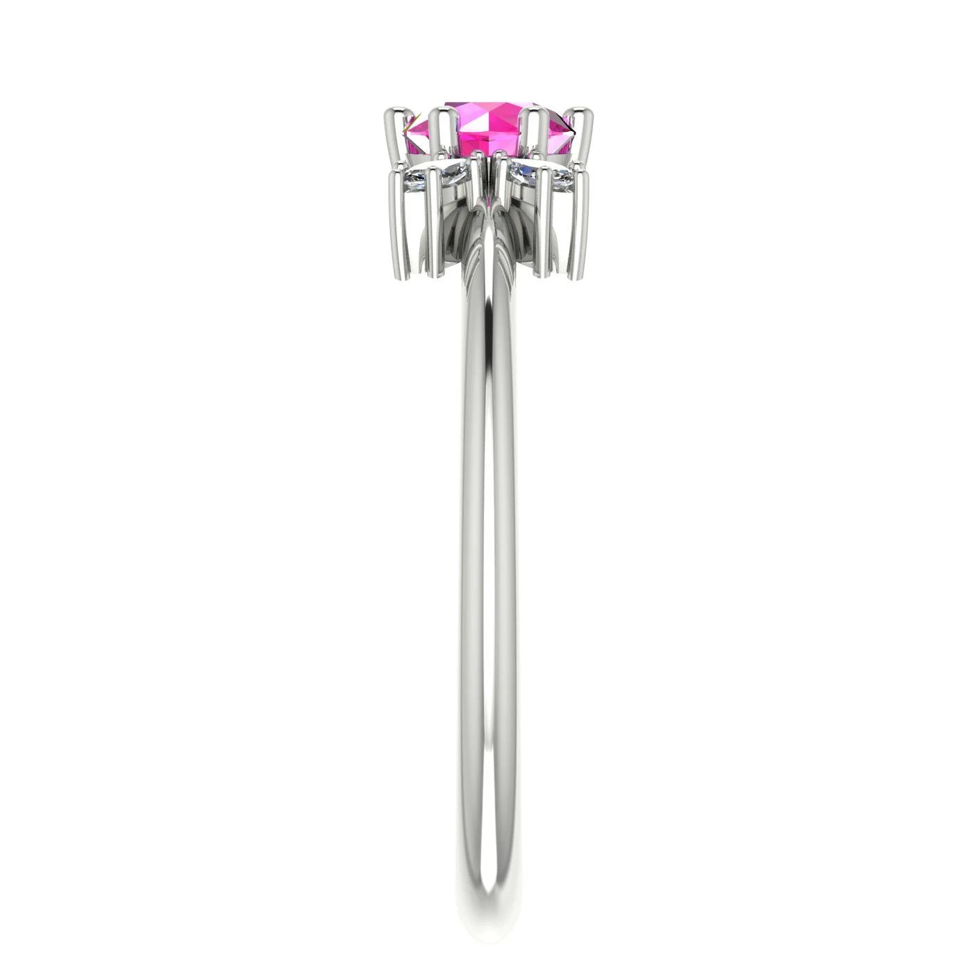 Flutterby: Pink Sapphire & Diamond Ring in White Gold Or Platinum