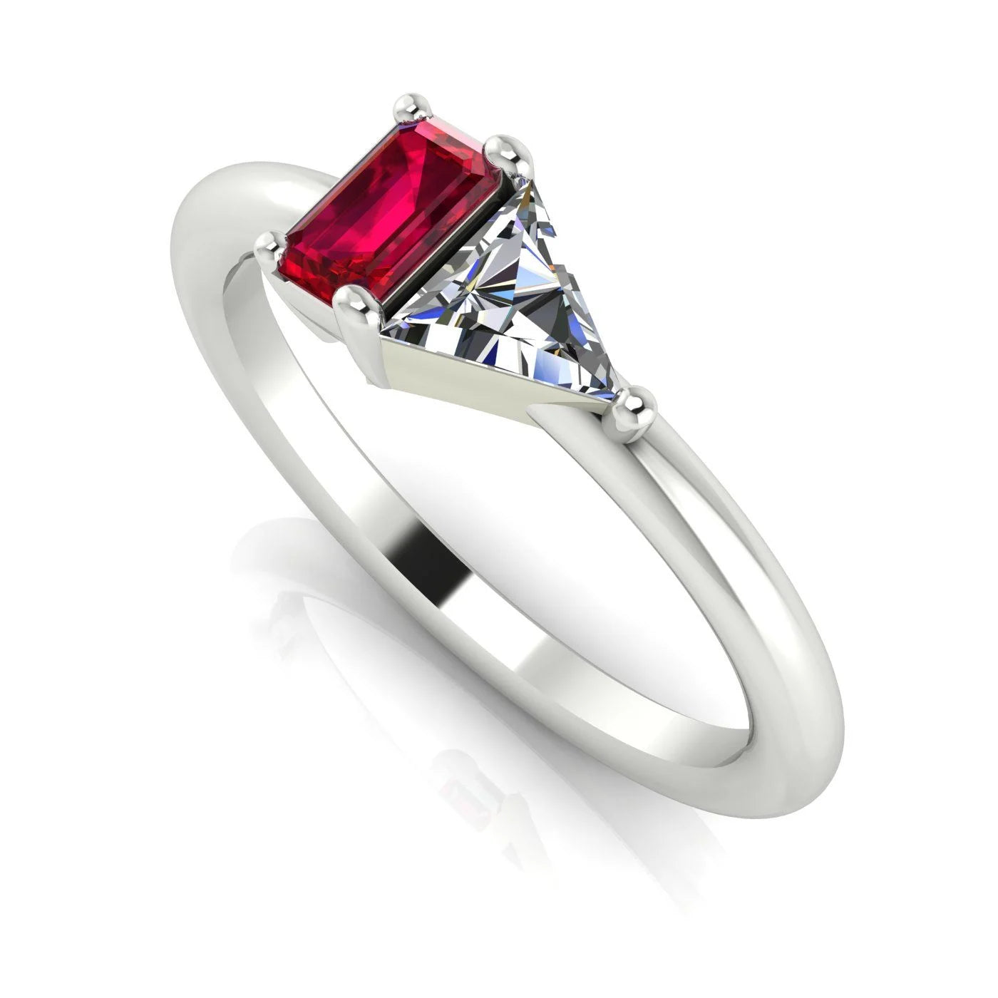 Elektra Toi Et Moi Ring Geometric Ruby, Diamond & White Gold or Platinum