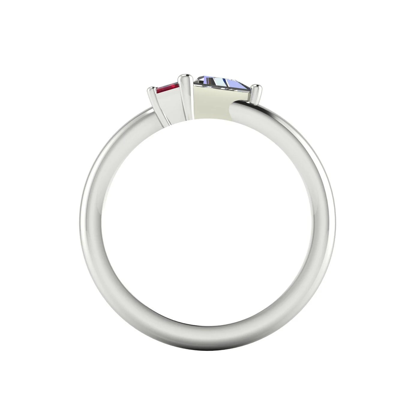 Elektra Toi Et Moi Ring Geometric Ruby, Diamond & White Gold or Platinum