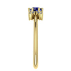 Flutterby: Blue Sapphire & Diamond Ring in Yellow Gold