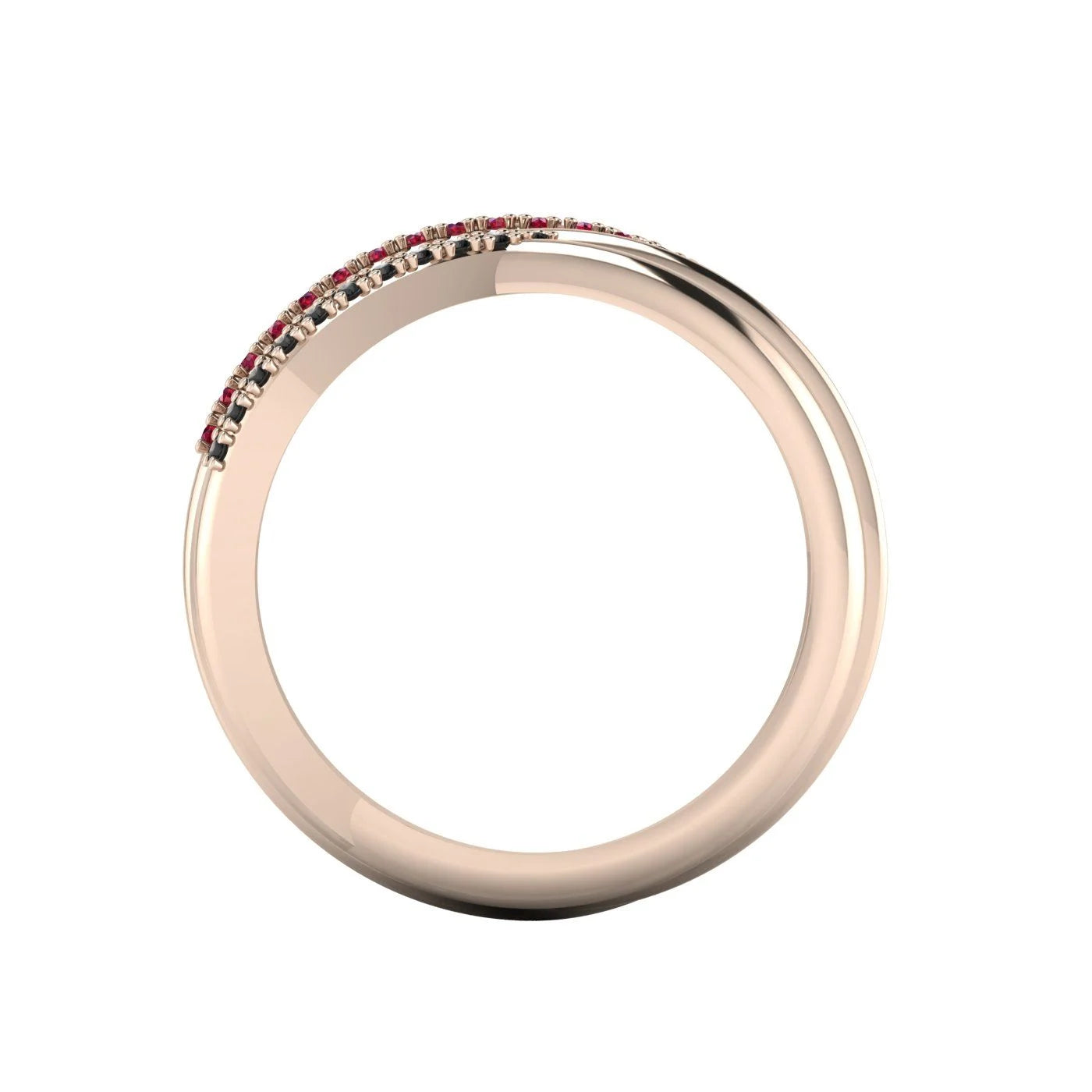 Eternal Infinity Ruby & Black Diamond Rose Gold Eternity Ring
