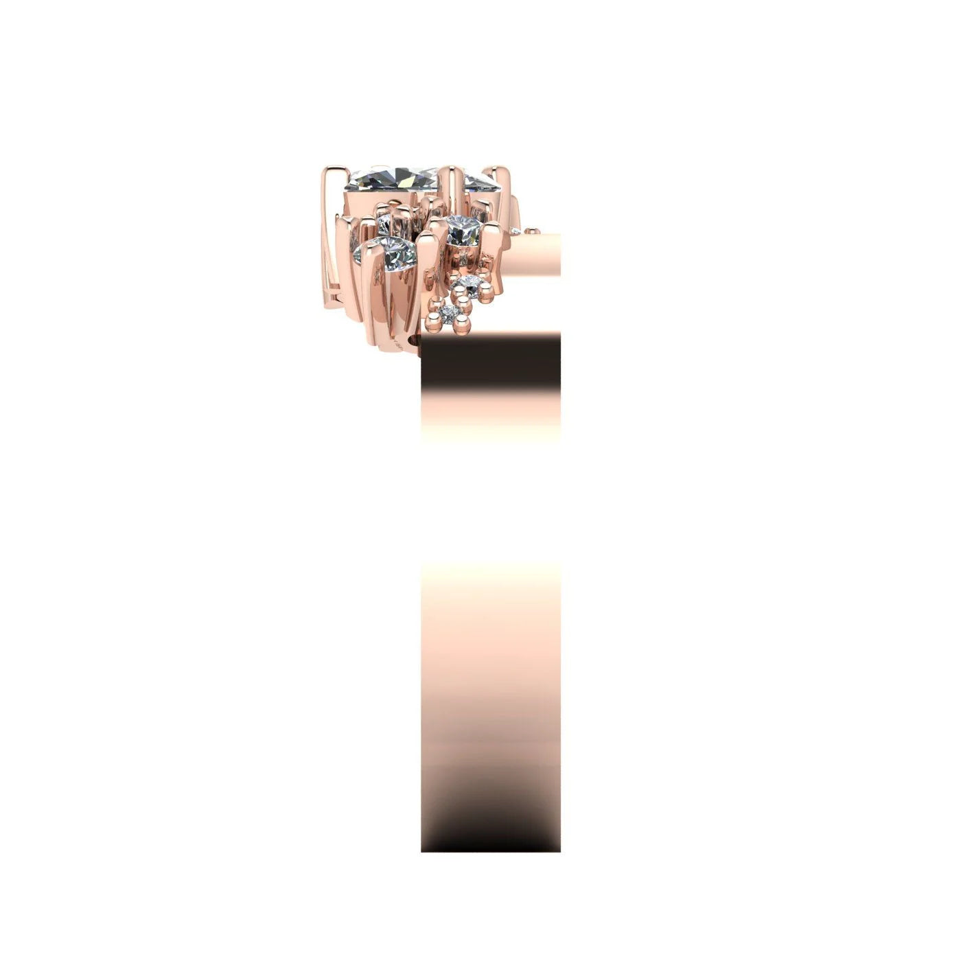 Crystallised Diamond & Rose Gold  Ring