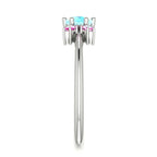 Flutterby: Aquamarine & Pink Sapphire Ring in Platinum & White Gold