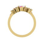 Crystallised Pink Sapphire & Diamond Yellow Gold Ring