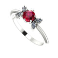 Flutterby: Ruby & Diamond Butterfly Ring in Platinum & White Gold